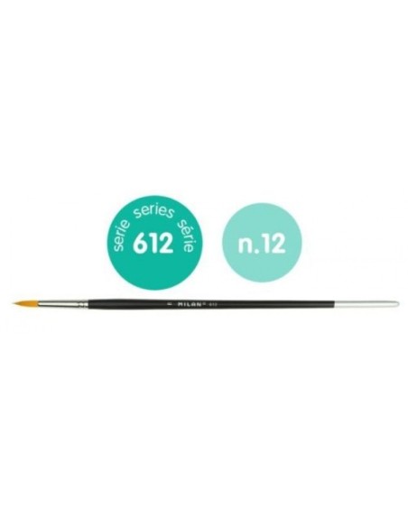 PAQ 4 PINCEL SINTETICO REDONDO Nº 12 SERIE 612 MANGO LARGO
